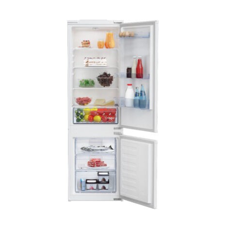 Beko BCSA285K4SN1. Capacità netta totale: 271 L. Cerniera porta: Destra. Classe climatica: SN-ST, Emissione acustica: 35 dB. Capacità netta frigorifero: 193 L, Luce interna, Numero di ripiani frigo... (1/2)