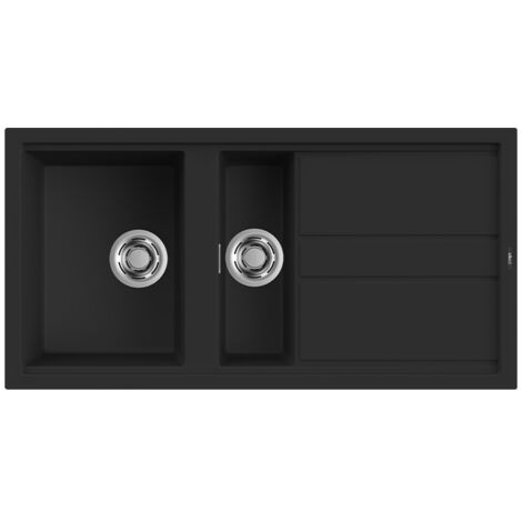 Elleci LKB47586 - Lavello best 475, 100x51, 1½VG, black (1/3)