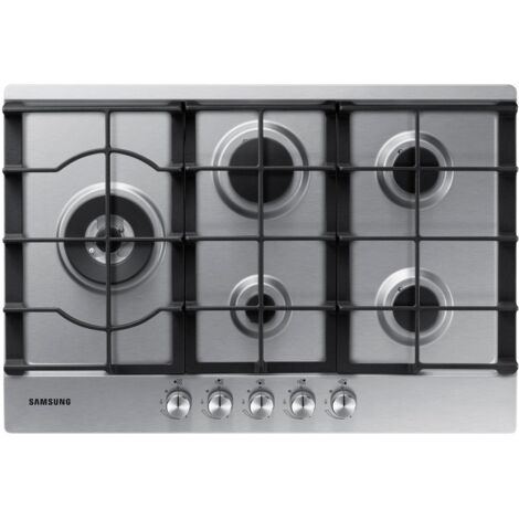 Samsung NA75J3030AS Piano cottura a gas 75cm 5 bruciatori, Inox. Colore del prodotto: Acciaio inox, Posizionamento dell'apparecchio: Da incasso, Tipo di piano cottura: Gas. Bruciato... - - SAMNA75J30