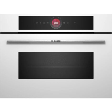 Bosch Serie 8 CMG7241W1. Dimensione del forno: Media, Tipo di forno: Forno elettrico, Capacità interna forno totale: 45 L. Posizionamento dell'apparecchio: Da incasso, Colore del prodotto: Bianco, ...