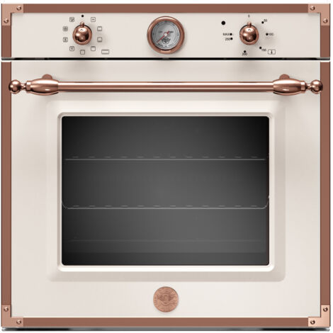 Bertazzoni F609HEREKTAC. Dimensione del forno: Largo, Tipo di forno: Forno elettrico, Capacità interna forno totale: 76 L. Posizionamento dell'apparecchio: Da incasso, Colore del prodotto: Rame, Av... (1/2)