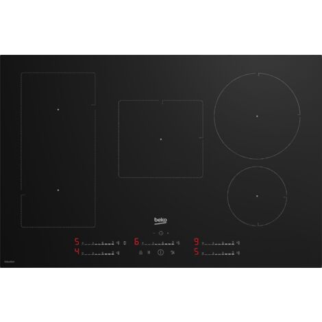 Beko HII85720UFT Piano Cottura Da Incasso 80 cm a Induzione 5 Fornelli Nero