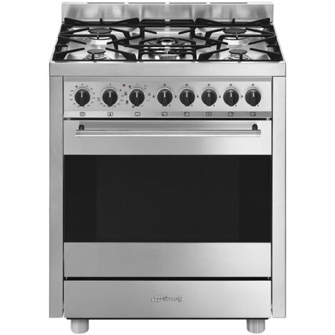 Smeg Master Mista Cucina B71GMX2 Acciaio Inox. Tipo di prodotto: Cucina, Colore del prodotto: Acciaio inox, Tipo di controllo: Pulsanti. Tipo di piano cottura: Gas, Numero totale di fuochi: 5 Forne...