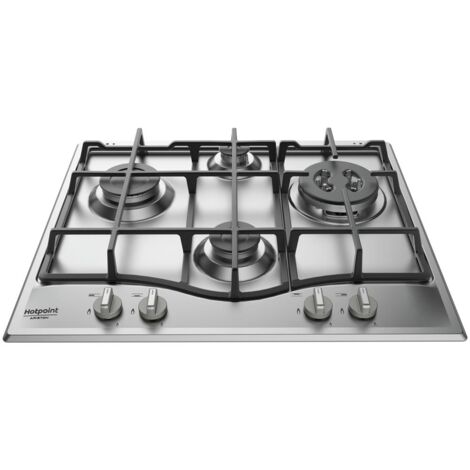 Hotpoint Ariston PCN 641 T-IX-HA Piano Cottura a Gas 4 Zone Griglie in Ghisa 60 cm Acciaio Inox