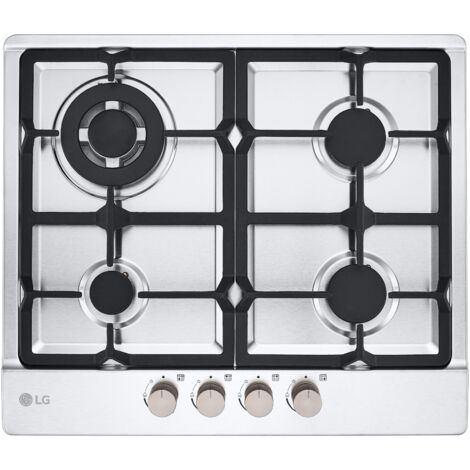 LG CBGZ2414S Piano cottura a gas 60cm, 8,5kW, 4 bruciatori, Griglie in ghisa, Piatto inox (1/5)