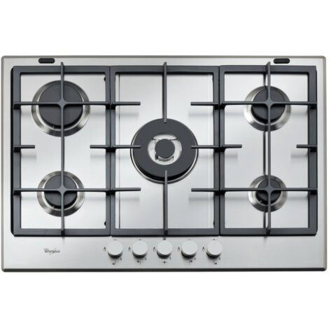 Whirlpool Piano cottura a gas - GMA 7522/IX. Colore del prodotto: Acciaio inox, Posizionamento dell'apparecchio: Da incasso, Dimensione della larghezza del piano cottura: 73 cm. Tipo di... - GMA7522IX