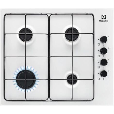 Electrolux KGS6404W Piano cottura a gas Serie 300 Slim side control 60cm. Colore del prodotto: Bianco, Posizionamento dell'apparecchio: Da incasso, Dimensione della larghezza del piano cottura: 60 ... (1/5)