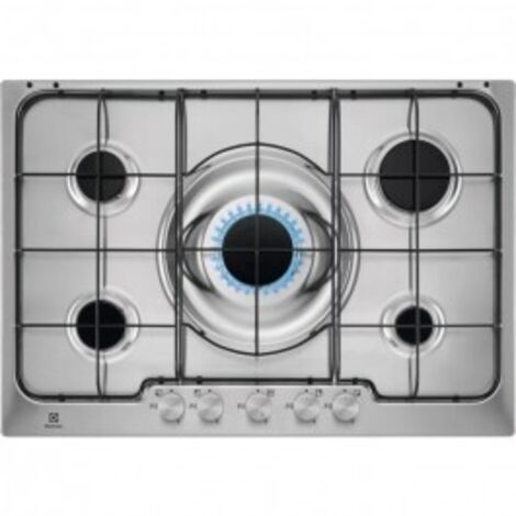 Electrolux PX750XV Piano cottura a gas Serie 300 Soft line 75cm. Colore del prodotto: Acciaio inox, Posizionamento dell'apparecchio: Da incasso, Dimensione della larghezza del piano cottura: 74.5 c... (1/4)
