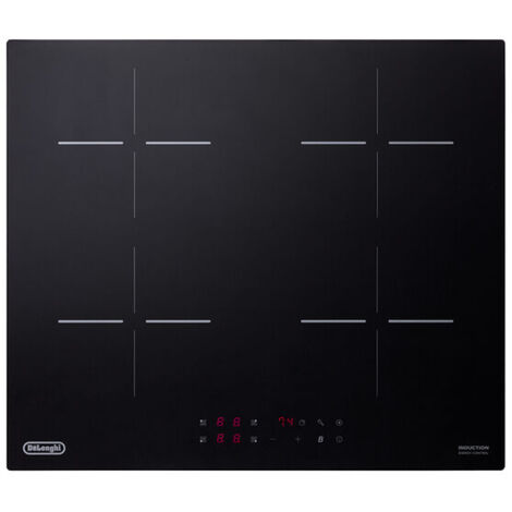 De Longhi YLI 60 Piano Cottura Da incasso 59 cm a Induzione 4 Fornelli Nero