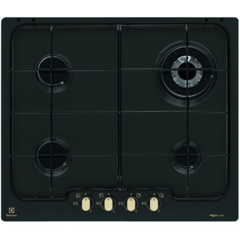 Electrolux PN640RUV Piano cottura a gas Serie 300 Soft line 60cm. Colore del prodotto: Nero, Posizionamento dell'apparecchio: Da incasso, Dimensione della larghezza del piano cottura: 60 cm. Certif... (1/2)