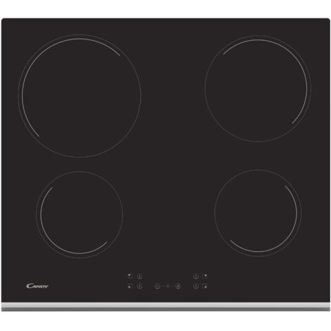 Candy Timeless CH64XB Piano Cottura da Incasso Ceramica 4 Fornelli Nero