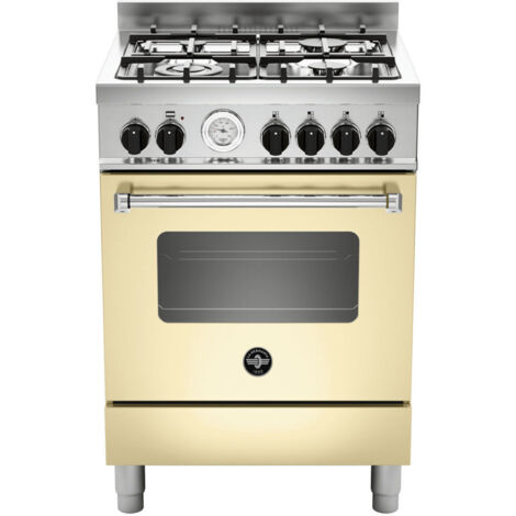 Bertazzoni La Germania Americana AMN664GCRT. Tipo di prodotto: Cucina, Colore del prodotto: Crema, Tipo di controllo: Manopola. Tipo di piano cottura: Gas, Numero totale di fuochi: 4 Fornello(i), N... (1/3)