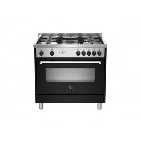 Bertazzoni La Germania Americana AMN965GNET. Tipo di prodotto: Cucina, Colore del prodotto: Nero, Tipo di controllo: Manopola. Tipo di piano cottura: Gas, Numero totale di fuochi: 5 Fornello(i), Nu... (1/3)