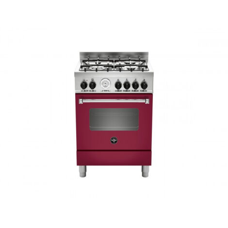 Bertazzoni La Germania Americana AMN664EVIT. Tipo di prodotto: Cucina, Colore del prodotto: Rosso, Tipo di controllo: Manopola. Tipo di piano cottura: Gas, Numero totale di fuochi: 4 Fornello(i), N... (1/3)