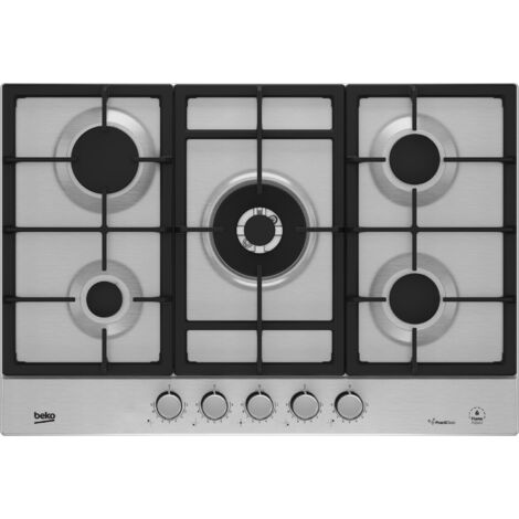 BEKO HIAW75226SXE Piano cottura a Gas 5 Fuochi (1 Wok) 75 cm colore Acciaio