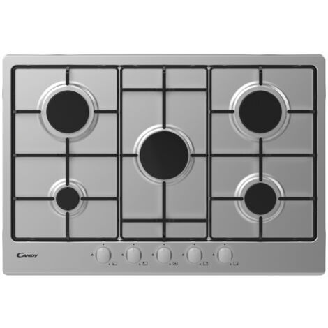 Candy Timeless CHW7X Piano Cottura Gas 5 Fornelli da Incasso Acciaio Inox 75cm