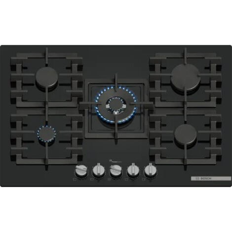 Bosch Serie 6 PPQ7A6I40 piano cottura Nero Da incasso 75.2 cm Gas 5 Fornello (i)