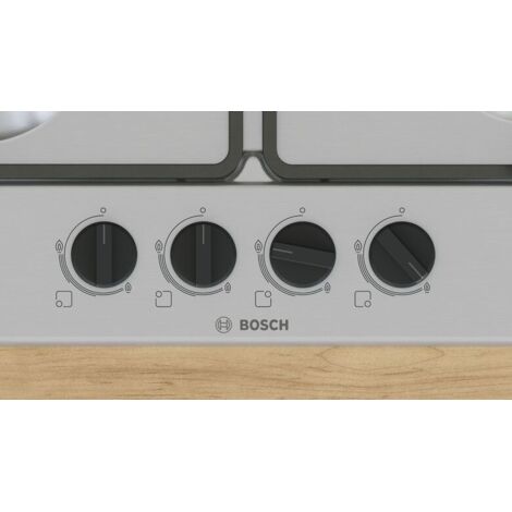 Bosch Serie 4 PGH6B5K60 , Piano cottura a gas, 60 cm, Acciaio inox
