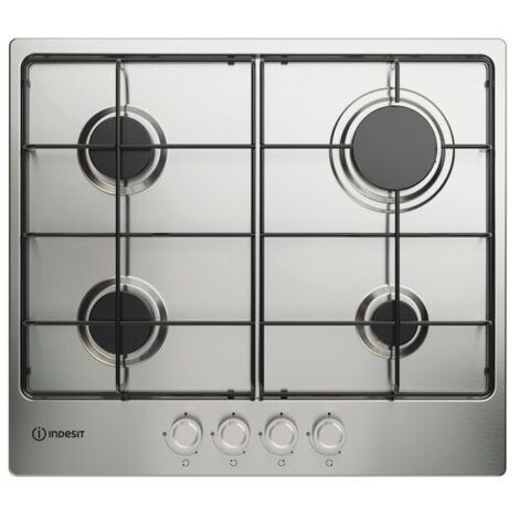 Indesit THP 642 IX/I 1 piano gas inox 60cm 4 fuochi griglie smaltate. Colore del prodotto: Acciaio inox, Posizionamento dell'apparecchio: Da incasso, Dimensione della larghezza del pi... - THP642IX/I1