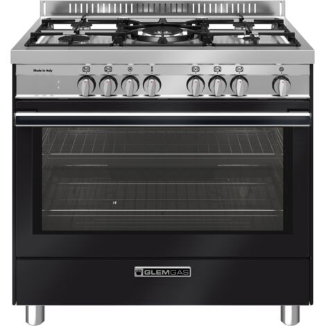 Glem Gas ST965MBK cucina Elettrico Nero, Antracite, Acciaio inox