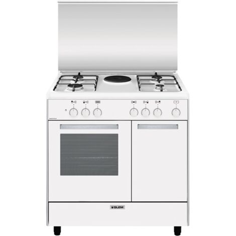 Glem Gas AR856EX. Tipo di prodotto: Cucina, Colore del prodotto: Bianco, Tipo di controllo: Manopola. Tipo di piano cottura: Combi, Numero totale di fuochi: 5 Fornello(i), Numero di fuoc... - MAR856EX (1/3)