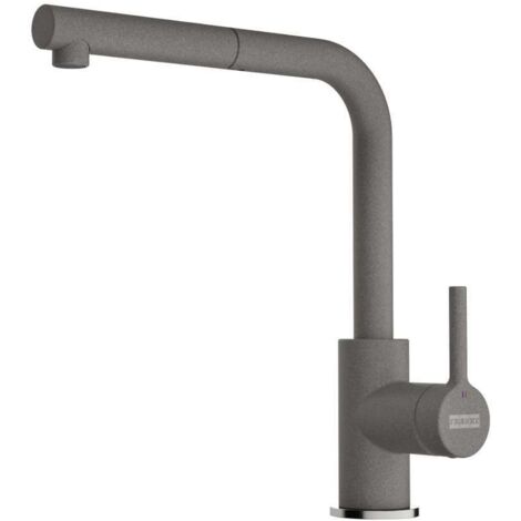 Franke 115.0728.486. Tipo di beccuccio: Standard, Colore del prodotto: Grigio, Materiale del rubinetto: Ottone. Altezza sopra la superficie di fissaggio (max): 28,5 cm, Distanza tra foro di fissagg... (1/4)