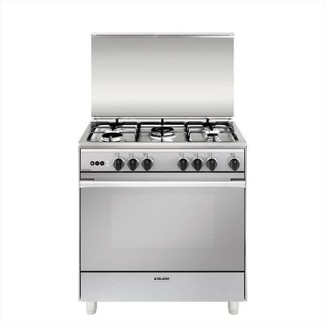 Sconosciuta Cucina a Gas U855VI 5 Fuochi Gas Forno Gas Classe A Dimensioni 80x50 Colore Inox Serie Unica