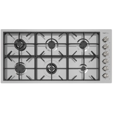 Foster Milano.GS6.FT. Colore del prodotto: Acciaio inox, Posizionamento dell'apparecchio: Da incasso, Tipo di piano cottura: Gas. Bruciatore piccolo: 1000 W, Bruciatore medio: 1750 W, Bru... - 7639000