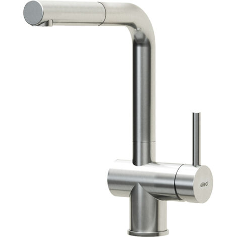 Elleci Aluna Plus. Tipo di beccuccio: Estraibile, Colore del prodotto: Cromo, Controllo del flusso d'acqua: Leva sanitaria - MIKA02CR (1/2)