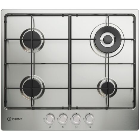 Indesit THP 642 W/IX/I 1 piano gas inox 60cm 4 fuochi bruciatore doppia corona griglie smaltate. Colore del prodotto: Acciaio inox, Posizionamento dell'apparecchio: D... - 869991698760 - THP642W/IX/I1