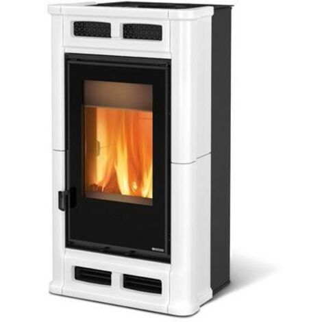 STUFA A LEGNA NORDICA FLO BIANCO INFINITY VENTILATA (1/4)