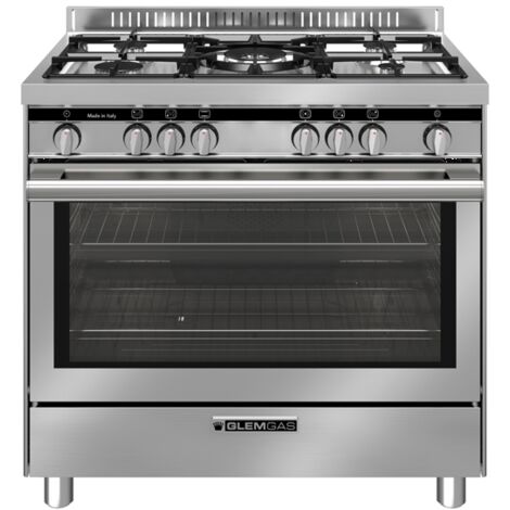 Glem Gas Cucina ST965VI 90cm 5 Fuochi Forno Gas Acciaio Inox (1/3)