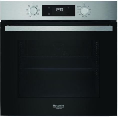 Hotpoint Ariston Forno da incasso HAO3 K55H X. Dimensione del forno: Media, Tipo di forno: Forno elettrico, Capacità interna forno totale: 71 L. Posizionamento dell'apparecchio: Da incasso, Colore ... (1/5)