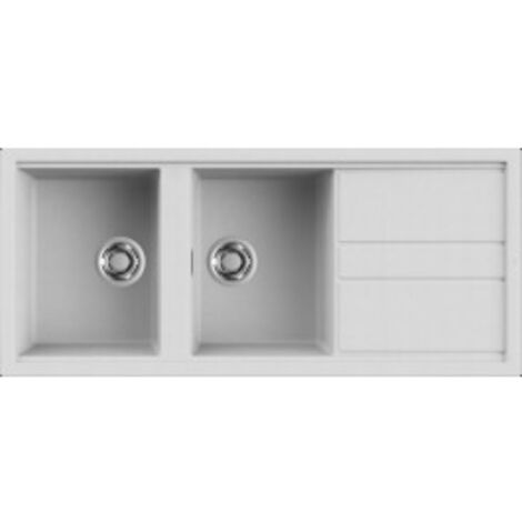 Lavello Elleci Incasso 2 vasche 116x51 Best 500 Granitek Bianco LGB50068