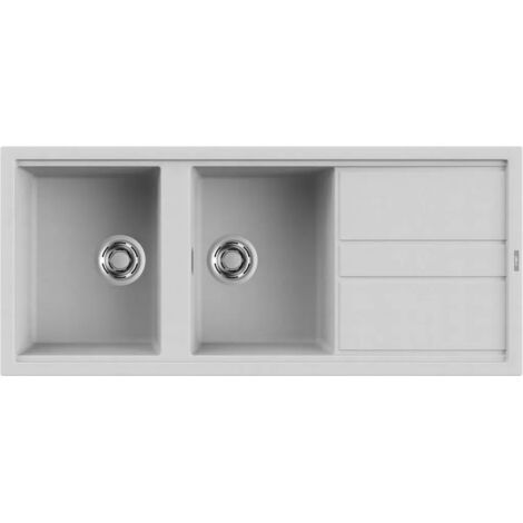 Lavello Elleci Incasso 2 vasche 116x51 Best 500 Metaltek Grigio Aluminium LMB50079