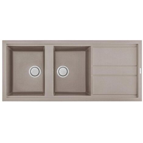 Lavello Elleci Incasso 2 vasche 116x51 Best 500 Granitek Grigio Tortora LGB50043