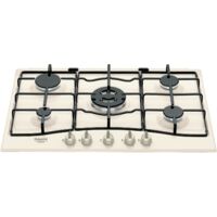 Hotpoint PCN 750 T Piano Cottura Gas 5 Fuochi - Incasso, Avorio, Griglie Ferro, Sicurezza - Foto 2