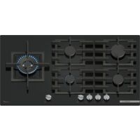 Bosch Serie 6 PPM9A6I40 Piano cottura a gas 90 cm 5 fuochi Vetro Nero. Colore del prodotto: Nero, Posizionamento dell'apparecchio: Da incasso, Dimensione della larghezza del piano cottura: 90 cm. T...