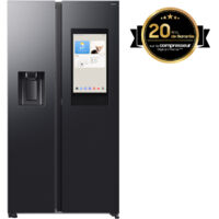 Samsung Series 9 Frigorifero Side By Side Family Hub 614L RS90F66BEFEF. Posizionamento dell'apparecchio: Libera installazione, Design del prodotto: Porta americana, Colore del prodotto: Nero. Capac...