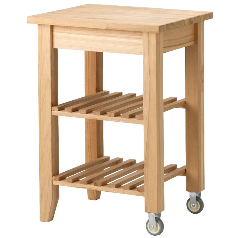 012150 - Carrello da cucina Cassettiera con piano legno Giada NATURALE 