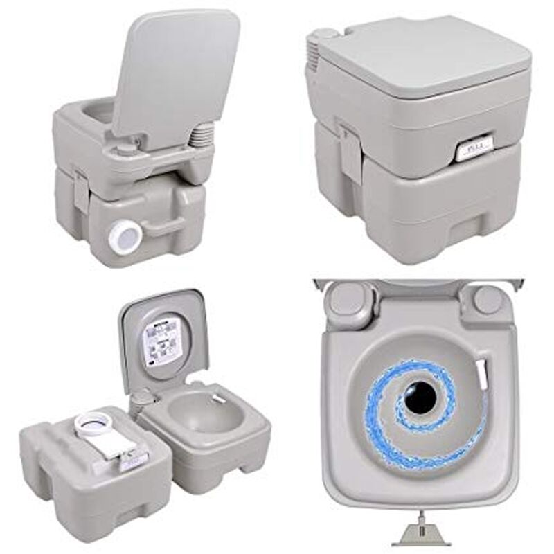 Bagno toilette wc gabinetto water chimico mobile portatile in dura resina  con pistone per scarico acqua