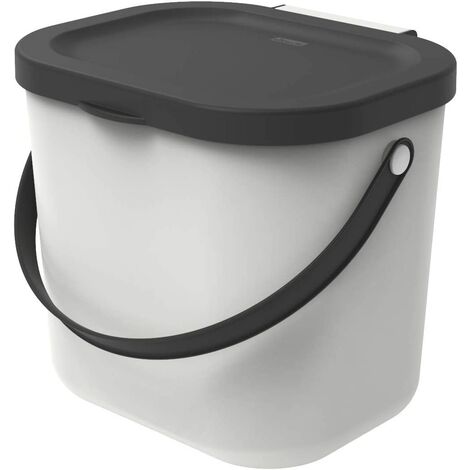 Cestino Bio Rotho Albula 6L - Con Coperchio, Per Compost E Rifiuti Cucina, Blu/Grigio - Foto 2