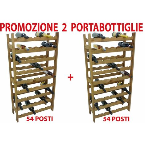 2 pezzi porta bottiglie cantinetta in legno marrone 54 posti per vino  cantina enoteca bar casa