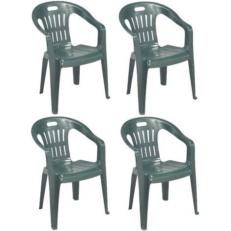 Set 4pz- Sedia pieghevole in plastica uso interno esterno, antracite,  Tomaino