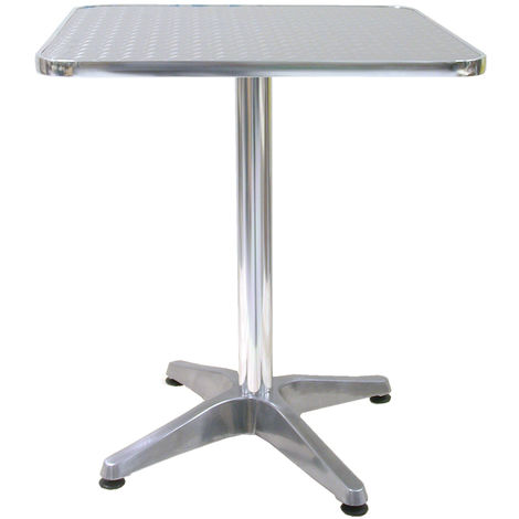 Tavolo Tavolino da Giardino Alluminio Quadrato 60x60 Cm H.70 Cm Impilabile