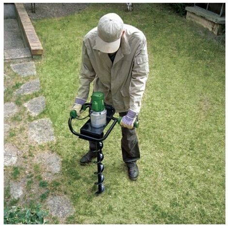Elektro-Erdbohrer 1,9 KW – Elektrische Grubenbohrmaschine Mit 120 Mm Doppelblattbohrer Für Garten & Landwirtschaft
