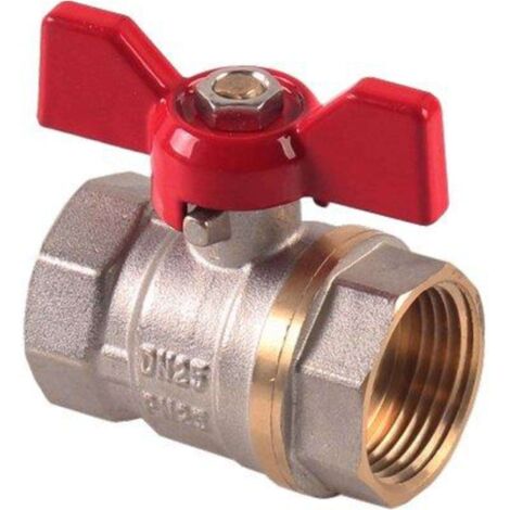 Rubinetto A Sfera 1/2" - Attacco A Parete, Manico Rosso, Ottone Nichelato - Foto 12