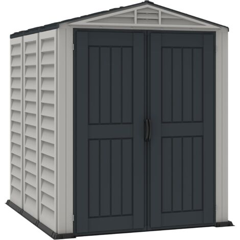 Duramax - caseta jardín - YARDMATE PLUS 5 x 8 - PVC - color gris claro y oscuro