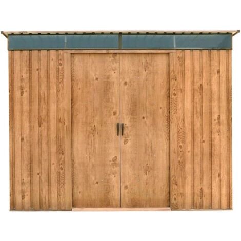 Duramax - caseta jardín - TOP SHED PENTROOF 8X6 - Metal - color imitación madera