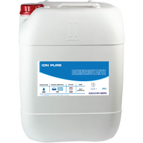 Desincrustante Líquido para Piscinas 20 L – Eliminador de Manchas, Residuos Orgánicos y Sarro en Gresite  Limpieza Profesional